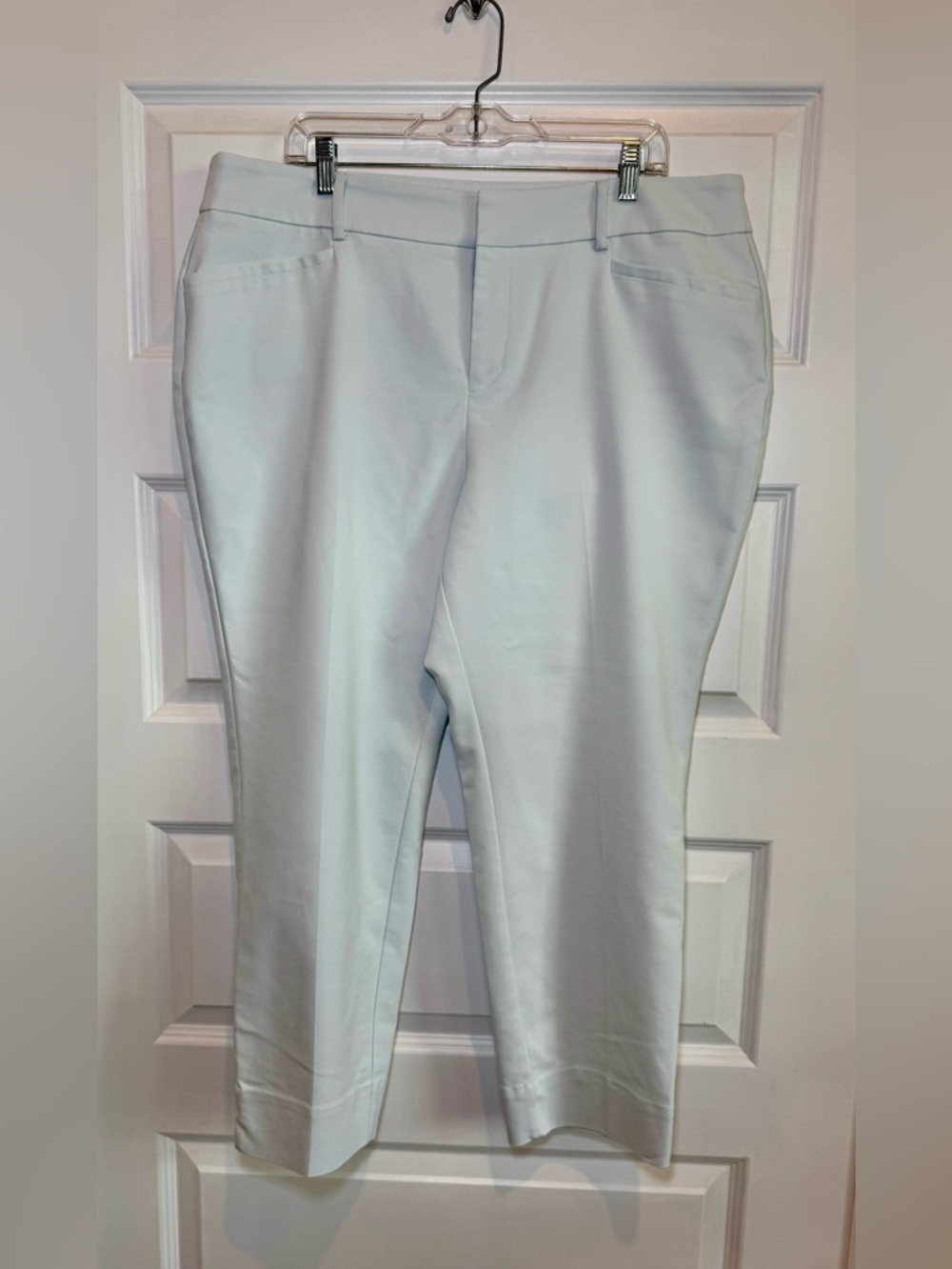 Roz & Ali Light Blue Signature Fit Ankle Stretch Dress Pants